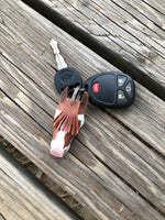 Hand Painted Paint Horse Head Leather Keychain