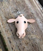 Momma Cow Leather Keychain