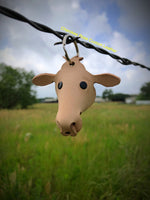 Momma Cow Leather Keychain