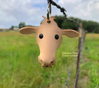 Momma Cow Leather Keychain