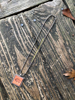 Tribal Bufffalo Stamped Leather Pendant Necklace