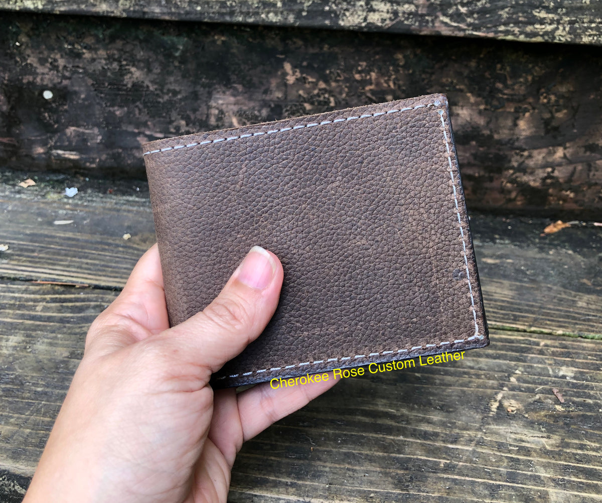 Handmade Oil Tanned Leather Bifold Wallet | Custom Men's Wallet