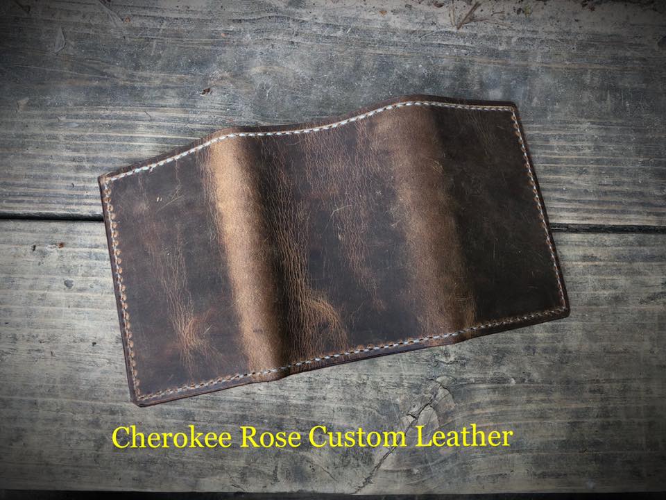 Handmade Oil Tanned Leather Trifold Wallet | Custom Men's Wallet