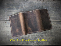 Custom Order ~ Oil Tanned Men's Trifold Leather Wallet