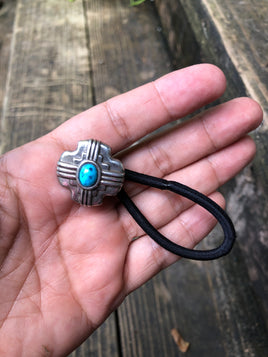 Square Vista Concho Hair Tie - Peyote Rose