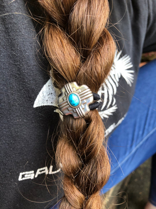 Square Vista Concho Hair Tie - Peyote Rose
