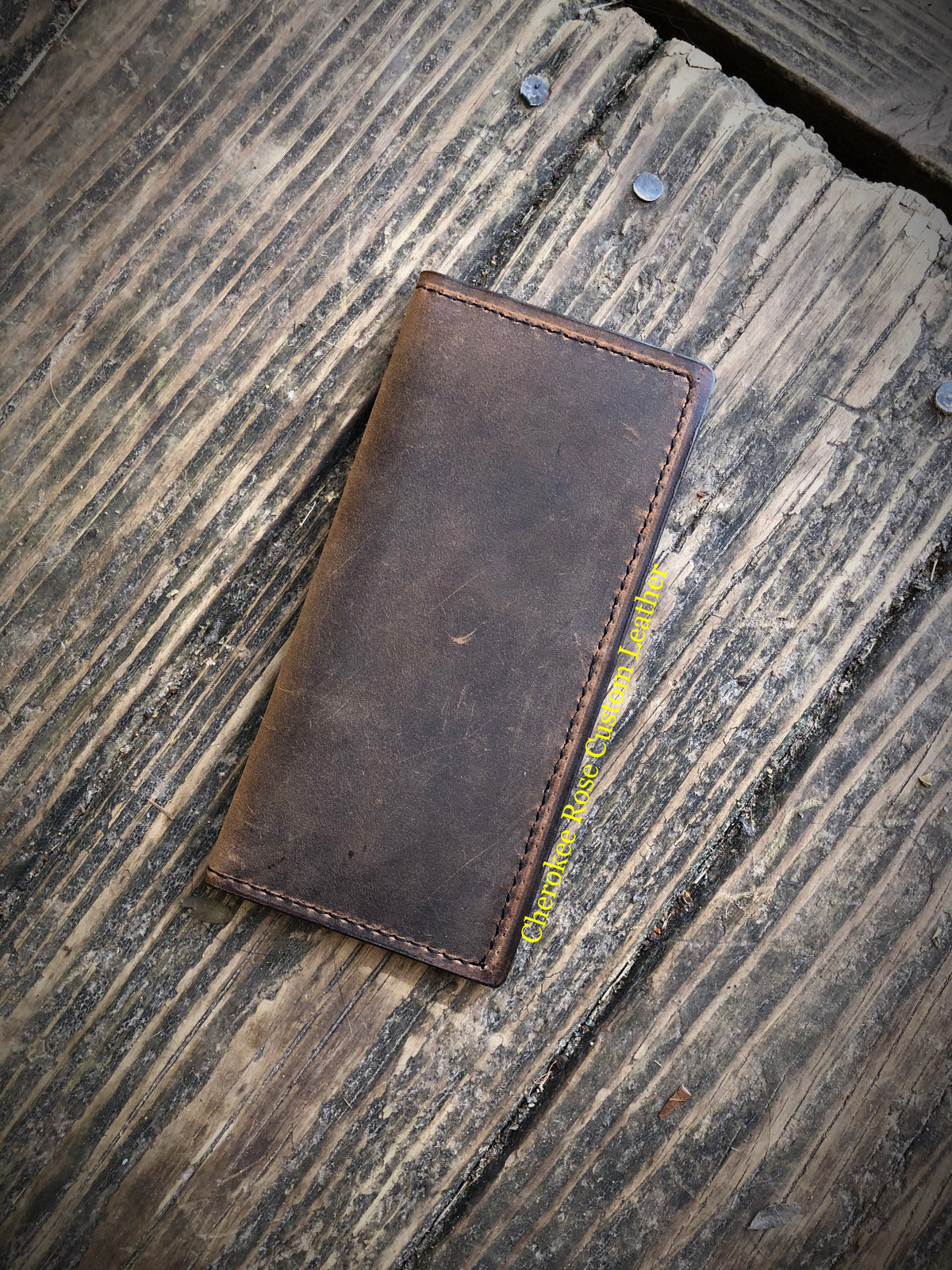 Custom Made Oil Tanned Leather Roper Wallet | Custom Long Wallet