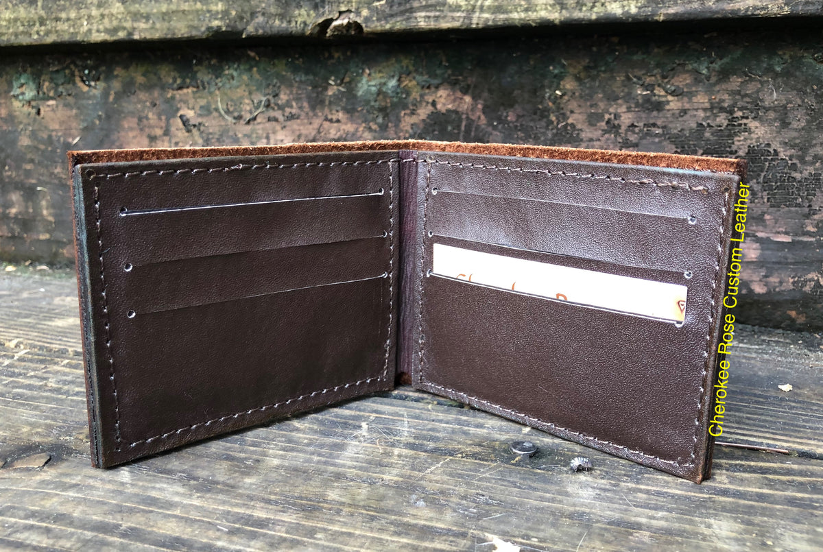 Handmade Oil Tanned Leather Bifold Wallet | Custom Men's Wallet