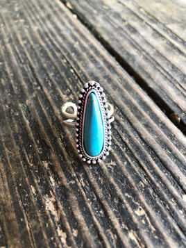 Teardrop Natural Stone Ring