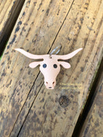 Texas Longhorn Leather Keychain