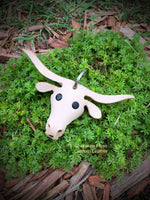 Texas Longhorn Leather Keychain