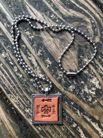 Stamped Thunderbird Leather Pendant Necklace