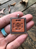Stamped Thunderbird Leather Pendant Necklace
