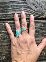 Small Bar Natural Stone Ring