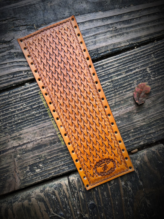 Custom Order~ Woven Basketweave Leather Show Stick Wrap