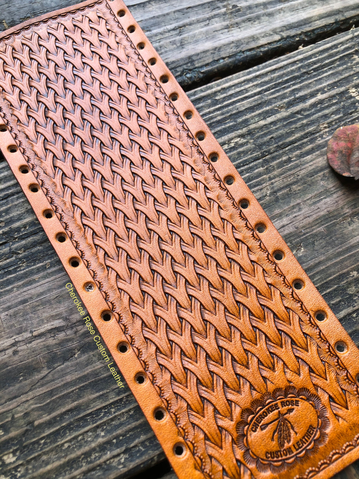 Custom Order~ Woven Basketweave Leather Show Stick Wrap